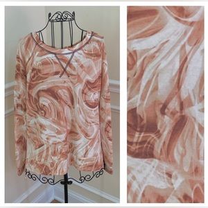 White Birch Blush Tie Dye Swirl Lightweight Sweatshirt